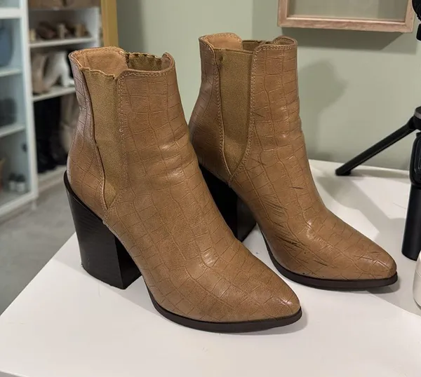 NastyGal Croc’s Not To Love Faux Leather Boots - Image 5