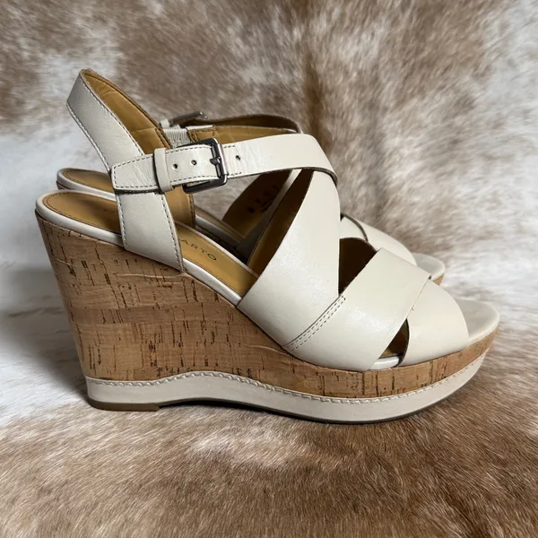 Franco Sarto Leather L-Shiver Platform‎ Sandal Size 9 B45 - Image 6