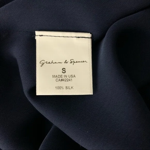 Graham And Spencer 100% Silk Deep V Neck Cocktail Party Dress‎ Small Made In USA - Image 9