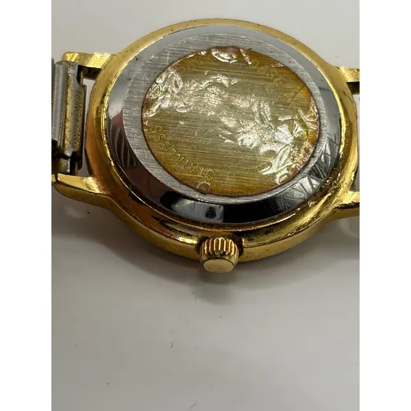 Linens n Things Quartz Gold Tone Stretch‎ Band Watch Roman Numerals - Image 5