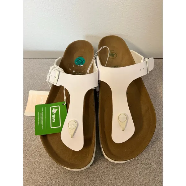Papillio Birkenstock Gizeh Platform Vegan White Sandals EU 41 US 10 NWT - Image 4