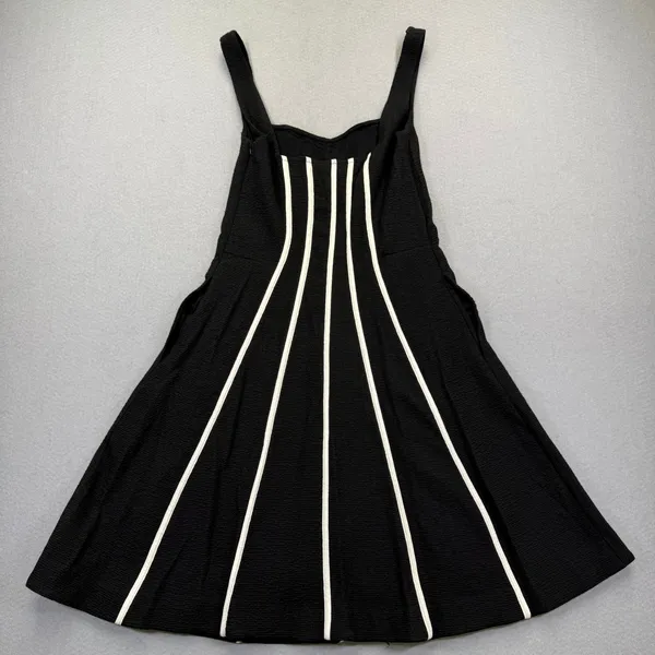 Anthropologie Black White Striped Textured Fit Flare Dress Size 4‎ NWT - Image 15