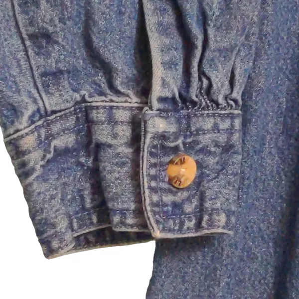 Disney Womens Shirt Dress Blue Denim Long Sleeve Embroidered Winnie The Pooh M - Image 6