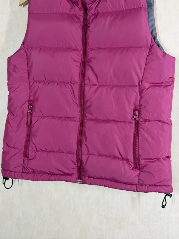 Lands’ End Women’s Down Puffer Quilted Vest Full Zip in Pink M - Image 3