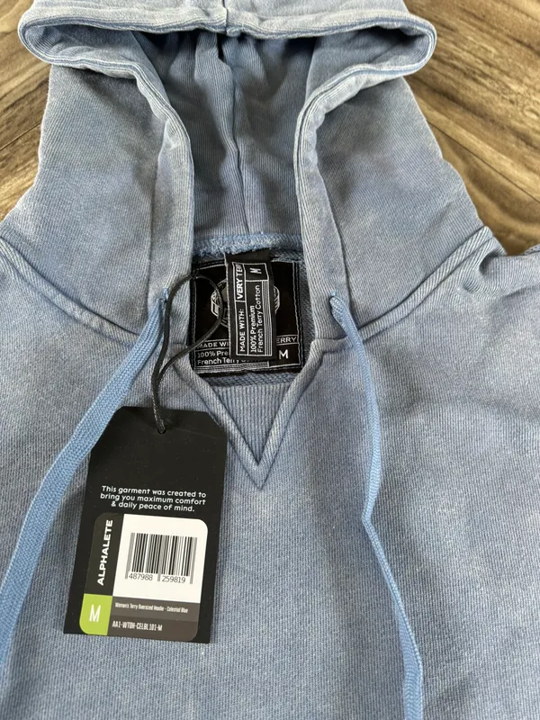 Alphalete Women’s Terry Oversized Hoodie - Celestial Blue ,Size Medium - Image 8