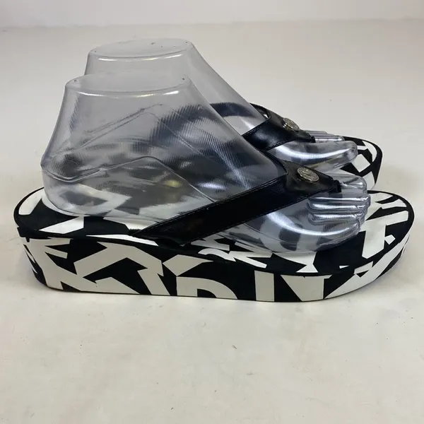 DKNY Black Women's Signature Wedge Platform Sandals‎ size 9 A11 - Image 5