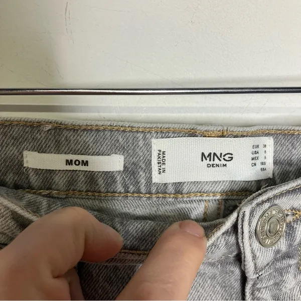 MNG denim mom jeans‎ gray acid wash size 8 - Image 3