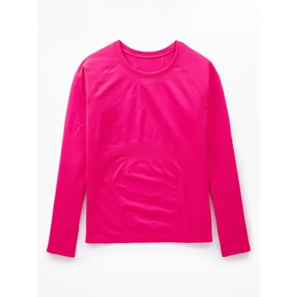 New Athleta M Momentum Seamless Top Dahlia Pink Medium Long Sleeve - Image 7