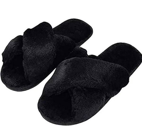 Black Slippers Size 8.5 - Image 2