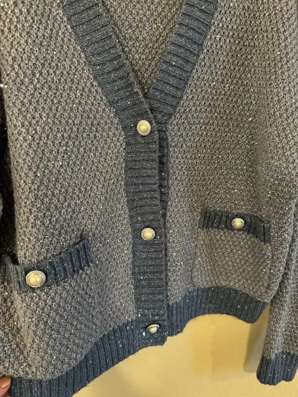 Metallic Cardigan Sweater - Image 3