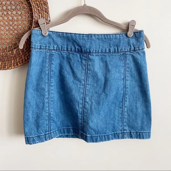Free People Zip To It Denim Mini Skirt - Image 5