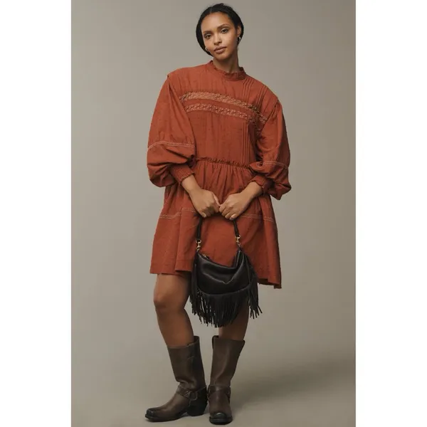 Anthropologie Pilcro Long-Sleeve Mock-Neck Swing Mini Dress - Image 7