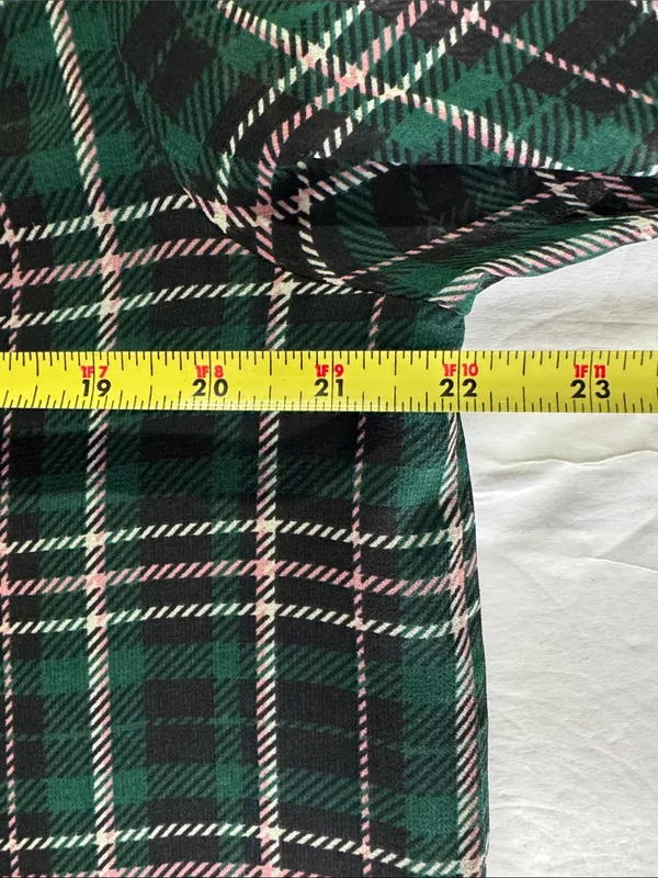 Ann Taylor sheer button front plaid puff sleeve top L professional office casual - Image 12