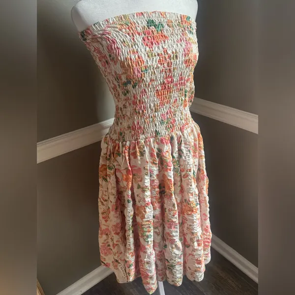 NWT Misa LA‎ Floral Smocked Strapless Midi Dress Tiered Cottagecore XS - Image 2