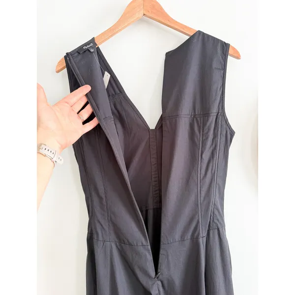 Madewell | NWT V-Neck Circle Midi Dress Black | Sz 2 - Image 11