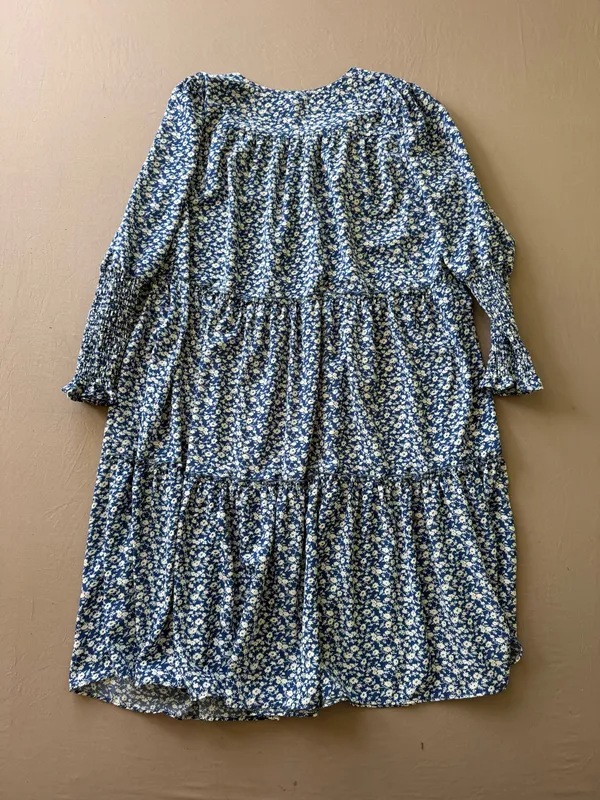 Prato Ditsy Floral Tiered Midi Peasant Dress - Image 2