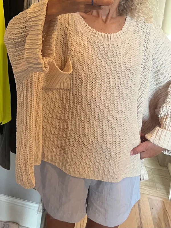 Chunky Knit Sweater Roomy Comfy Crochet Womens One Size - Image 14