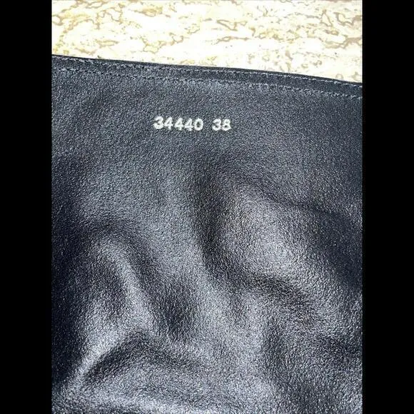 L.K.‎ BENNETT Black Leather Skinny Buckle Knee high Tall Quilted Riding Boots 38 - Image 3