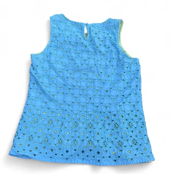 Boden Miranda Eyelet Tank Blue Yellow Women's size 4‎ - Image 2