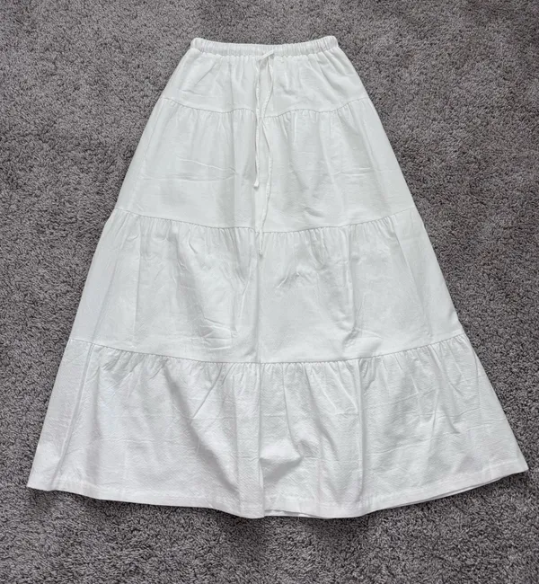 White Tiered Maxi Skirt - Image 4
