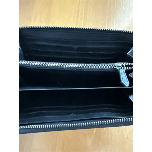 Coach Signature Accordion Zip‎ Around Wallet Charcoal Orange Large Striped NWT - Image 5