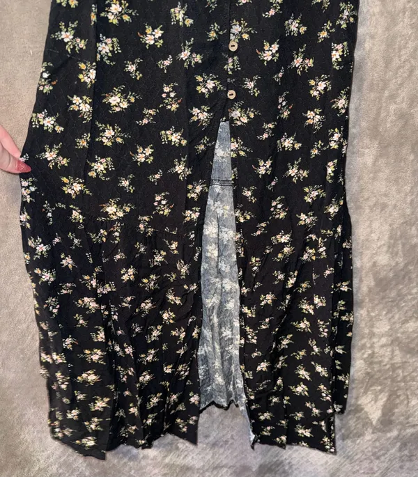American Eagle Outfitters Floral Button-Front Midi Dress XXS - Image 4