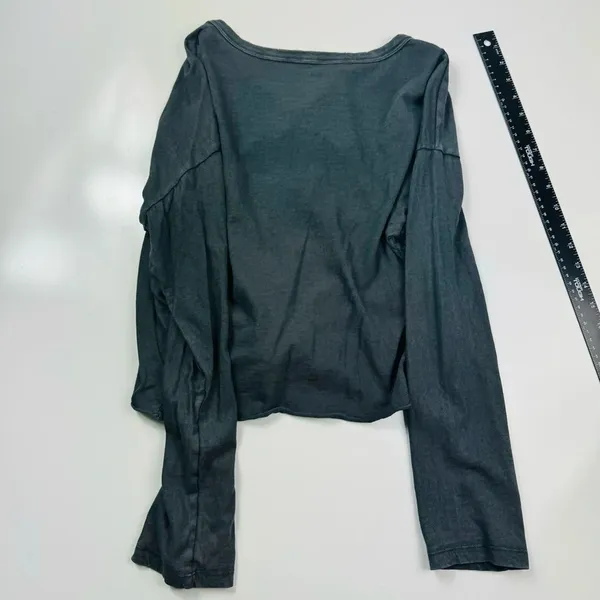 Aerie Smoked Gray Long Sleeve Front Knot‎ Shirt Size Small - Image 7
