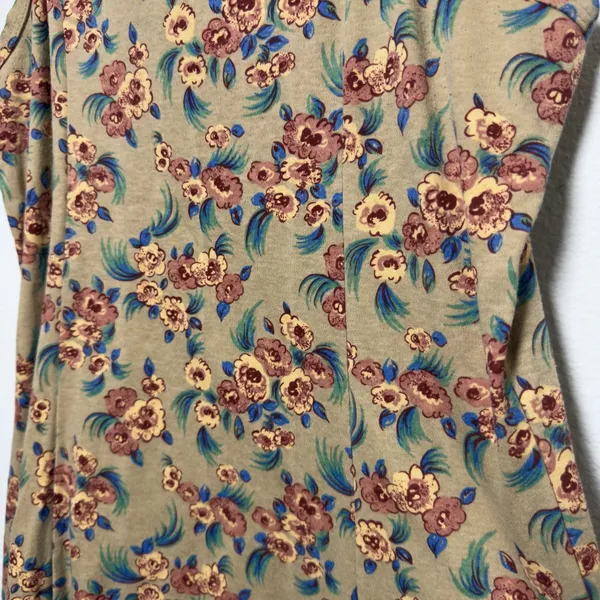 VTG 90s y2k No Boundaries Women Indie Grunge Mini‎ Skater Dress Large Tan Floral - Image 6