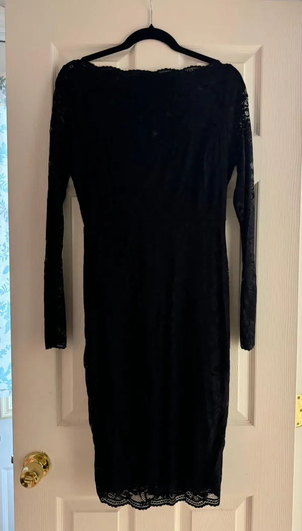 Black Long Sleeve Bodycon Dress - Image 2