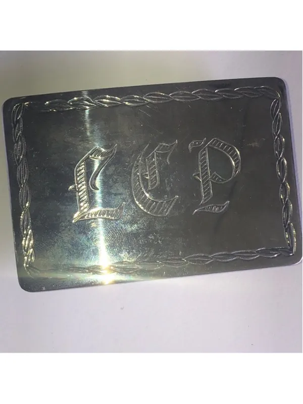 LCP Initials Vintage Silver Tone Mens Womens Unisex Belt Buckle - Image 2