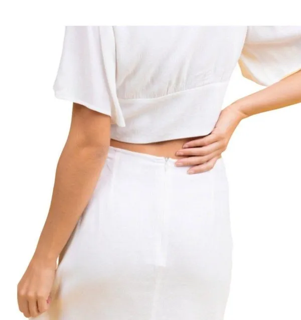 Le Lis Daisy Trim Crop Top White Size Large NWT - Image 2