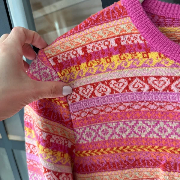 Vintage Lilly Pulitzer cashmere fair isle cardigan sweater colorful top set knit - Image 14