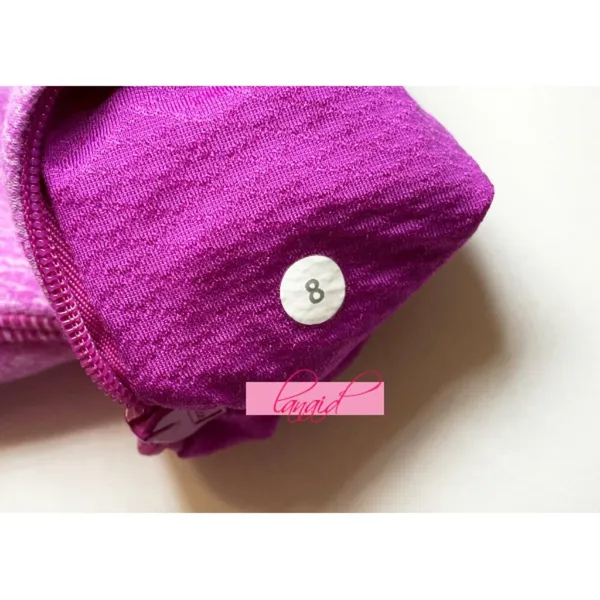 Think Fast Long Sleeve Heathered Ultra Violet Pink Purple Ruched Top 8 - Image 14