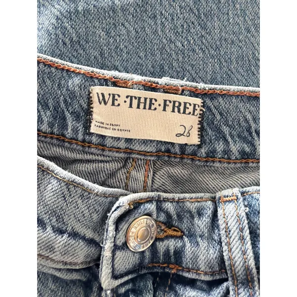 We The Free Risk Taker High Rise Straight Leg Jeans Blue Light Wash Size 28 - Image 5