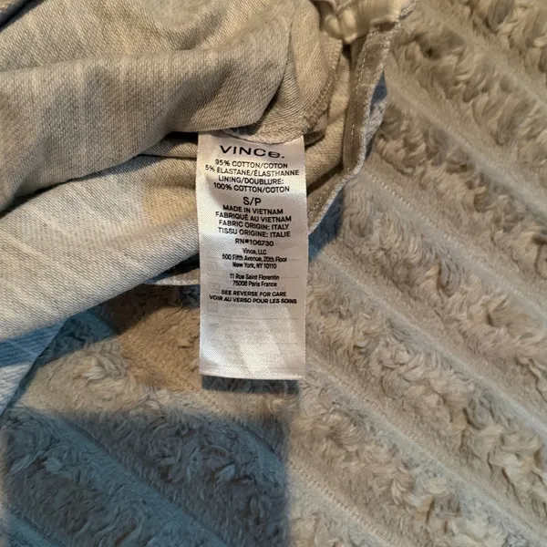 Vince Womens Grey White Striped Long Sleeve Pullover Hoodie Italian Fabric‎ S - Image 6
