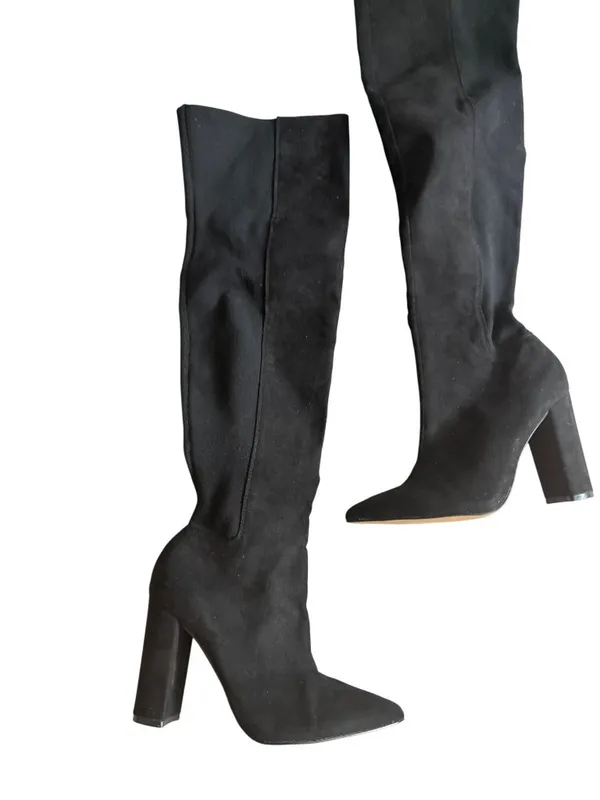 EXPRESS Pull On Black Knee High Stretch Boots Size 8 NEW NWT - Image 7
