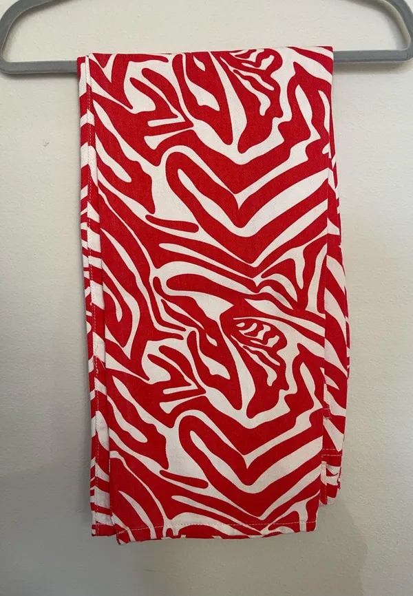 Red Zebra Print Jeans Size 2 - Image 2