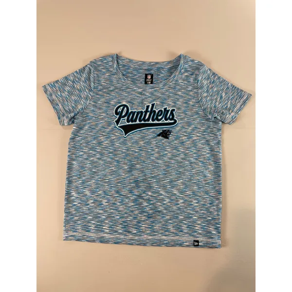 New Era NFL Team Apparel Womens Blue Heather Carolina Panthers Tee Shirt Size M - Image 9