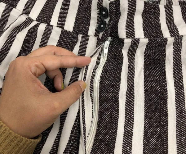 H&M elastic waist stripe wide Leg Trouser Pants W/Pockets women’s 14 - Image 9