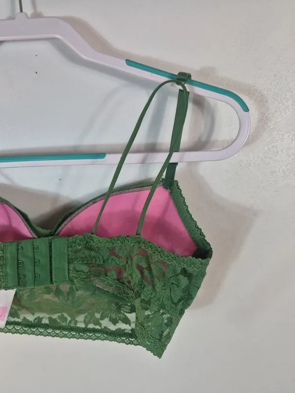 Pink Victoria's Secret Lace Push Up Bralette - Image 6