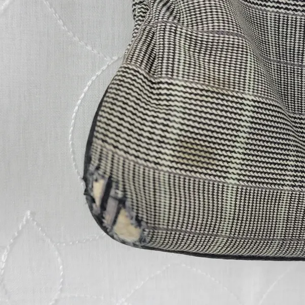Diesel Women's Tote Gray OS Plaid Check Leather Trim Double Strap Shoulder Bag - Image 7