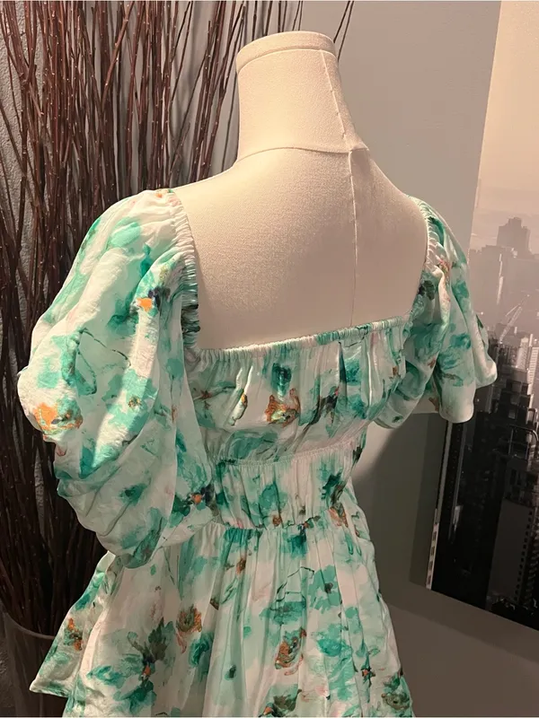 🌸Nwt Sky To Moon Green Floral Mini Dress Size Small🌸 - Image 6