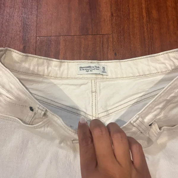 Abercrombie & Fitch 90s Relaxed Cutoff Criss Cross High Rise Shorts - Image 3