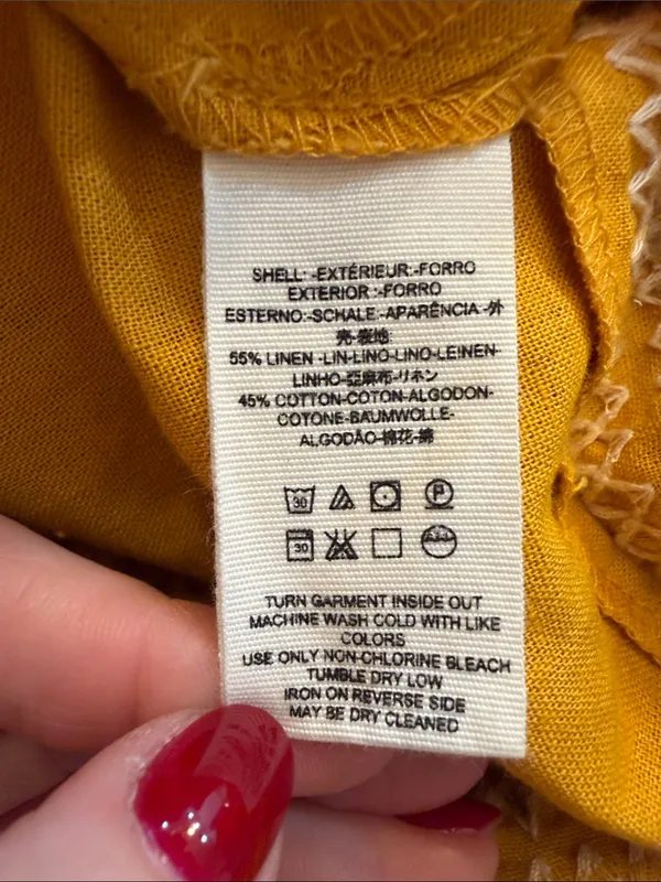 Free People Another Love Smocked Linen Cotton Blend Yellow Midi Dress - Image 6