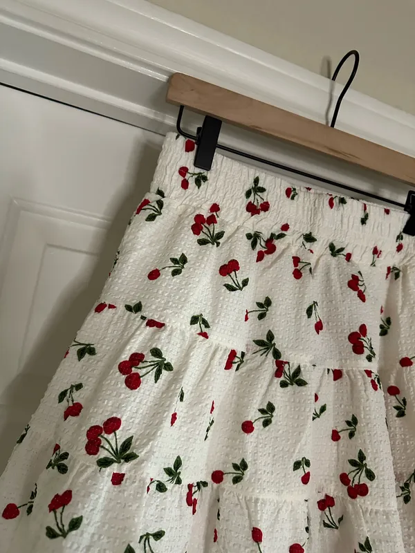 English Factory Cherry Print Skirt And Top Set - Image 9