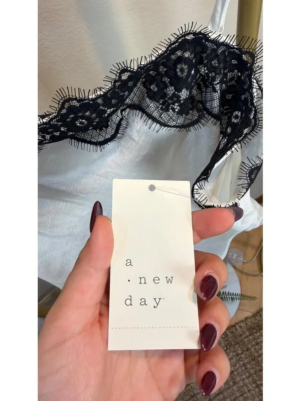 NWT A New Day Cami Top Women’s white Trim Embraided Design - Image 3
