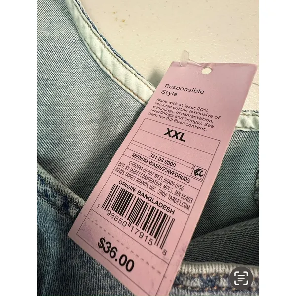 Wild Fable Denim Midi Dress Medium Wash Square Neck XXL 25WFDR005 New - Image 5