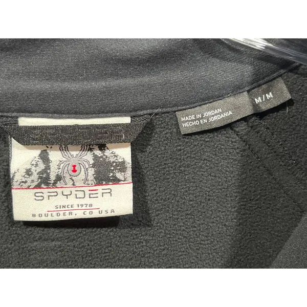 Spyder 1/4 Zip Pullover Sweater Gray & Blue Medium Polyester 36k - Image 3