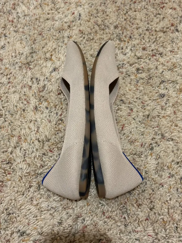 Rothy's The Point Ballet Flats Pointed Toe Knit Light Tan Beige - Image 7