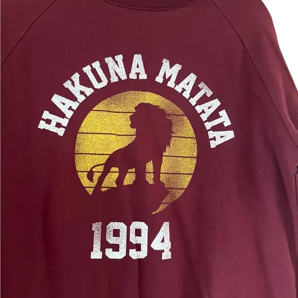 Disney Hakuna Matata Maroon Sweatshirt - Image 2